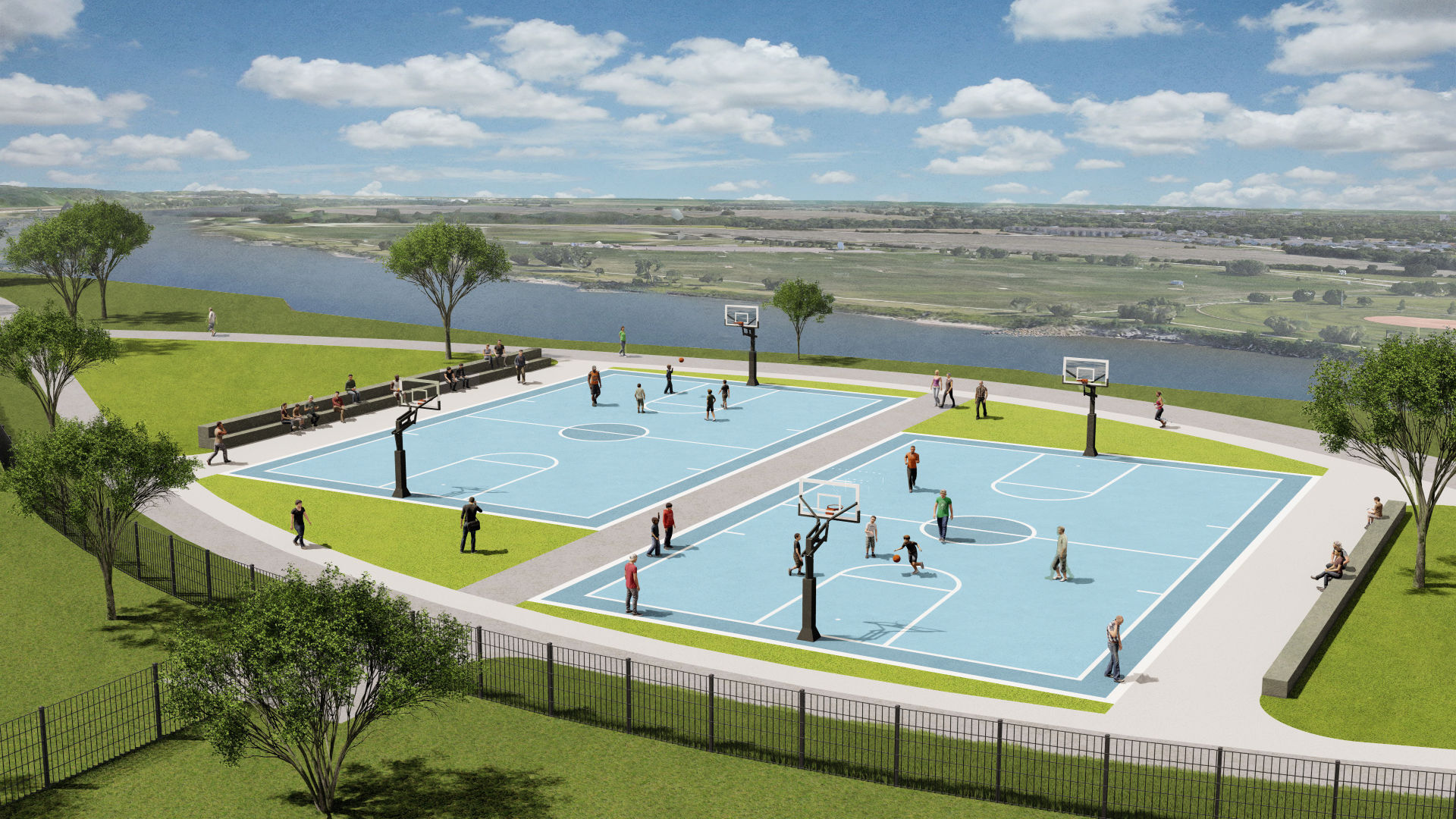 Missouri River riverfront redevelopment rendering